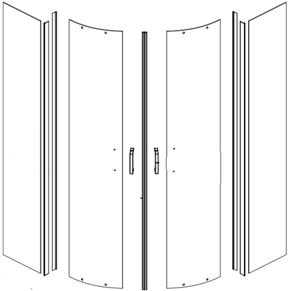 душевая дверь для кабины aquanet passion evo 258801 90 см стекло серое