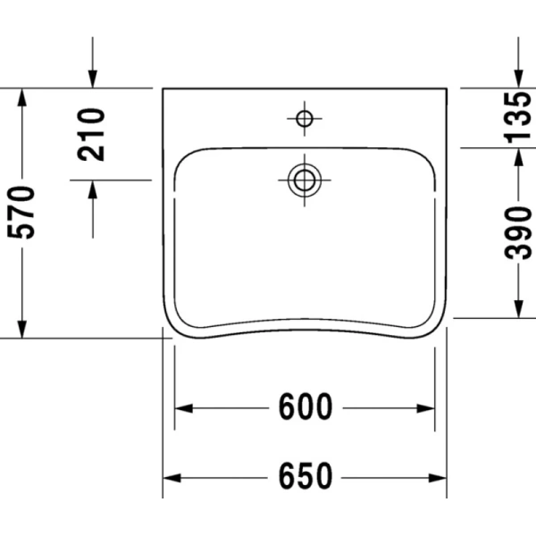 раковина подвесная duravit durastyle 2330650000