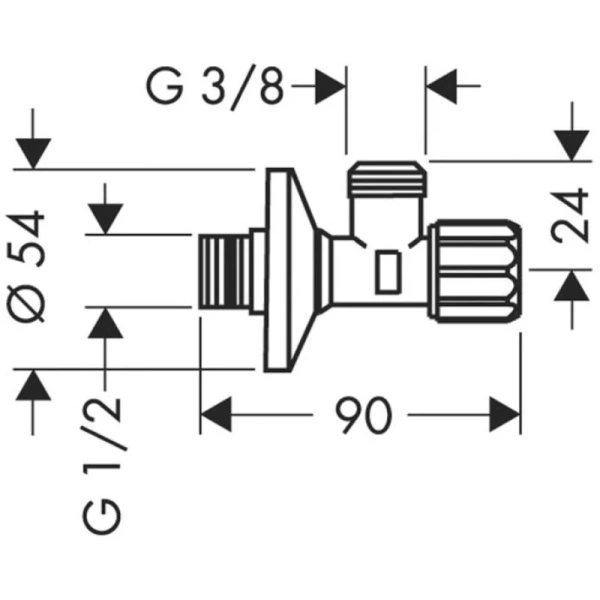 угловой вентиль 1/2"×3/8" axor 51308000