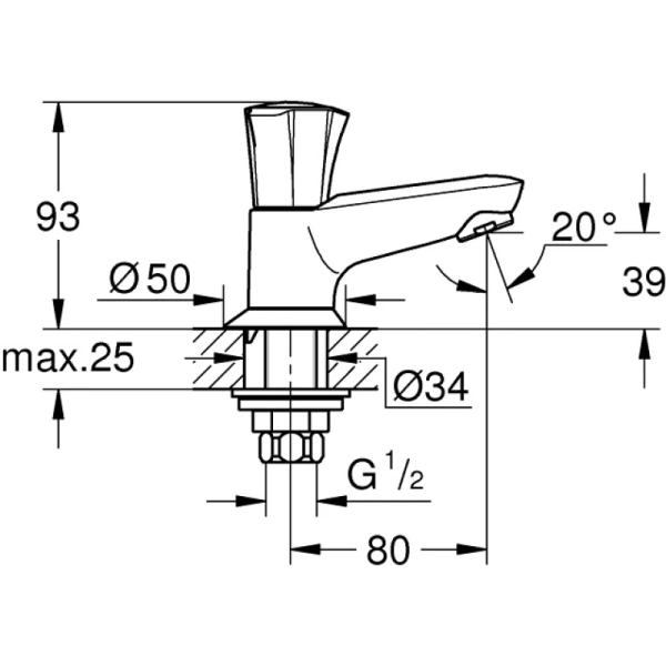 кран для холодной воды grohe costa l 20404001