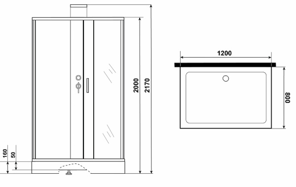 душевая кабина grossman elegans 120x80 gr252q без гидромассажа