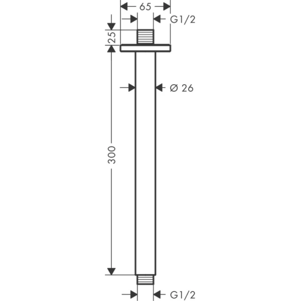 потолочный кронштейн 300 мм hansgrohe vernis shape 26407670