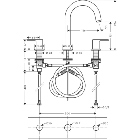 смеситель для раковины с донным клапаном hansgrohe vernis shape 71563670