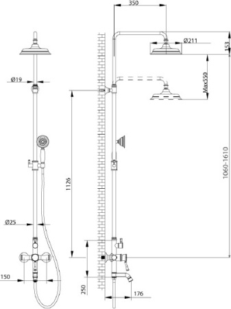 душевая стойка lemark peretto lm6362rb